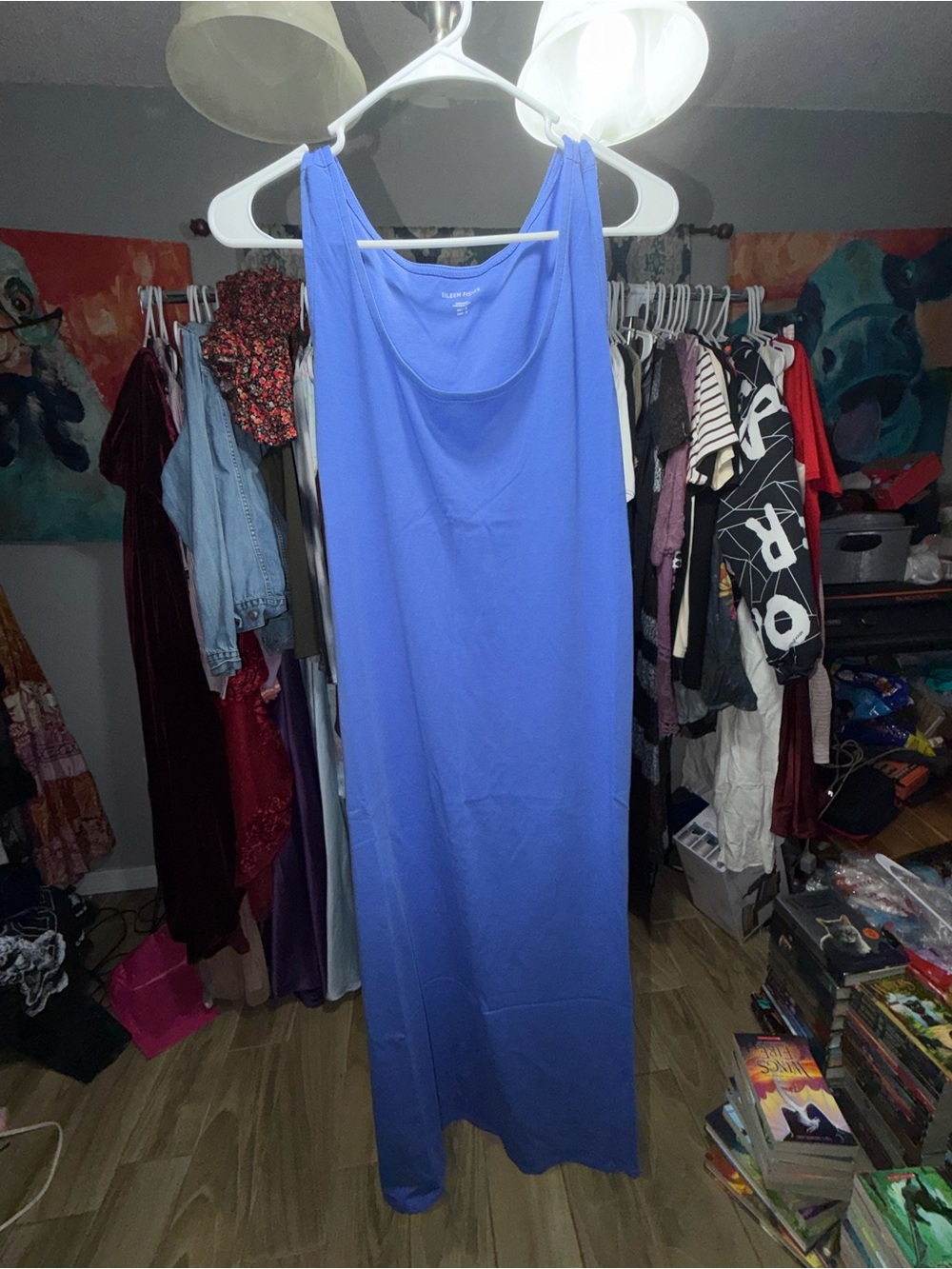 Eileen Fisher Sleeveless Periwinkle Maxi Dress